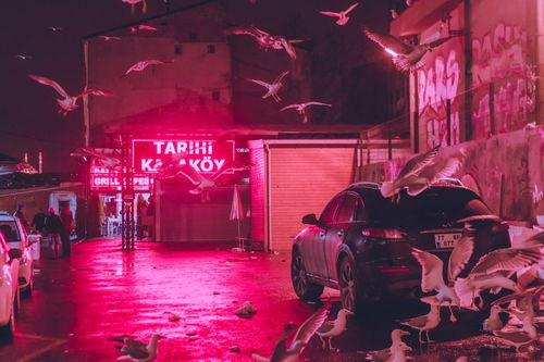 霓虹灯下的城市夜景